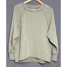 Aerie Womens XS Sage Green French Terry Raglan Oversized Sweatshirt Raw Hem