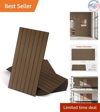 Peel and Stick Wood Slat Wall Panels 12x24in PVC 10 Pack