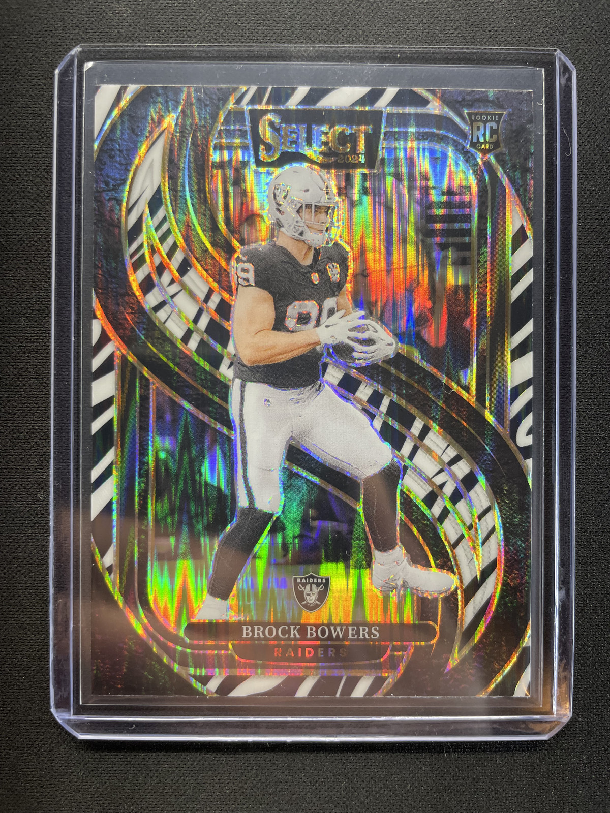 Brock Bowers | 2024 Panini Select NFL Football | #118 Premier Level Zebra SSP