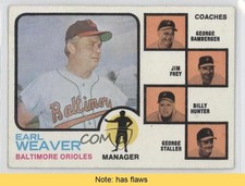 1973 Topps Earl Weaver George Bamberger Jim Frey Billy Hunter Staller READ 0j0