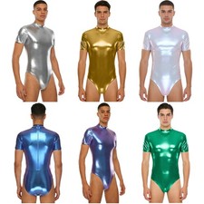 Mens Bodysuit Dance Jumpsuit Outfit Underwear Performance One Piece Leotard Bar