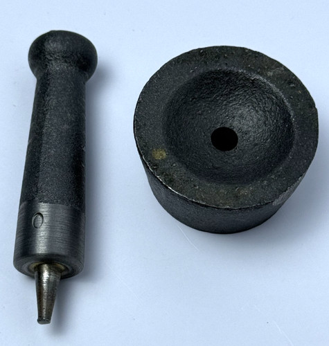 Vtg Grommet Setting Die Anvil Set Tapping Hole Size 0