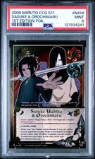 2008 NARUTO CCG SER 11: APPROACHING WIND #N414 SASUKE UCHIHA & OROCHIMARU PSA 9