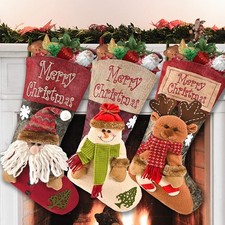 Christmas Stocking Set of 3, Large Xmas Stockings for Tree Decoration