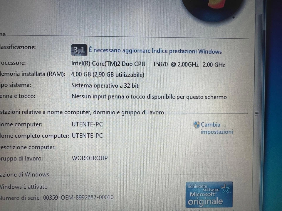 Notebook HP 6730S Intel Core 2 Duo - 4GB RAM - 250GB - Immagine 4 di 4