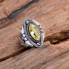 Citrin Topas Edelstein 925 Sterling Silber Handarbeit Ring Party Wear Schmuck