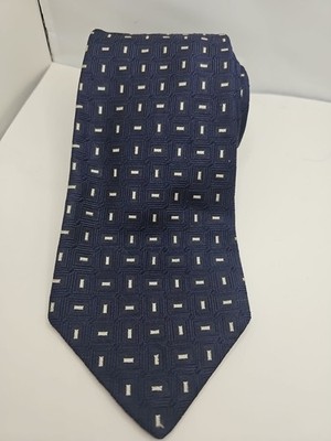 Robert Talbott Best of Class Tie Silk Silver Blue Geometric Tie 3.5 x 57