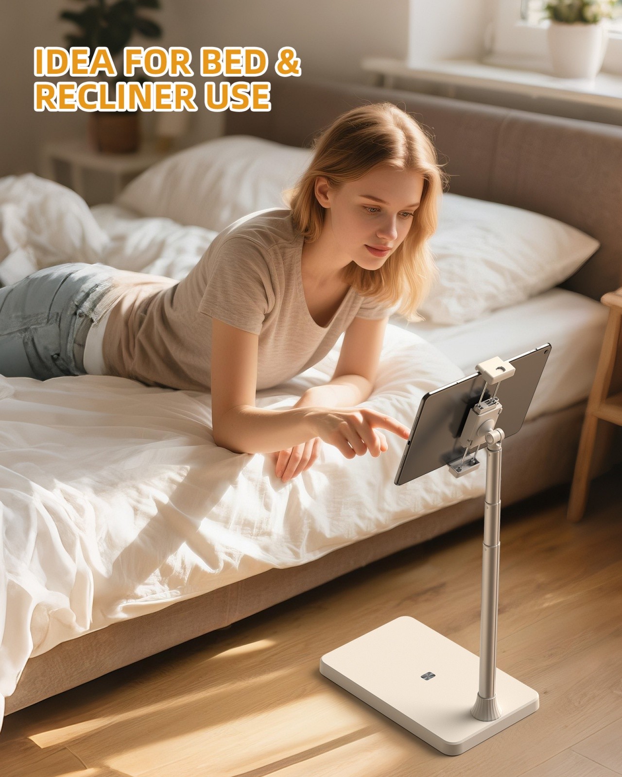 CAMOLO Tablet Floor Stand Stretchable Holder Overhead Bed Phone Mount Foldable