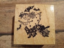 Vintage Halloween Witch Rubber Stamp Vintage PSX Halloween Stamp Mounted stamp