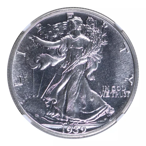 1939-P Walking Liberty Half Dollar Proof NGC PF67+ Sight White