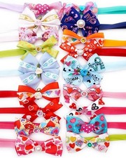 50 Pack Valentines Day Adjustable Puppy Cats Small Dogs Valentines Bow Ties
