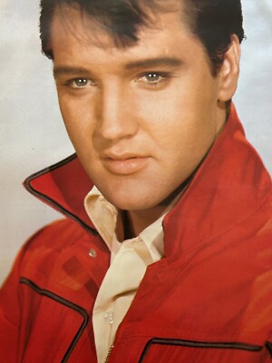 Young ELVIS PRESLEY Vintage Poster Red Jacket Italy 1970's