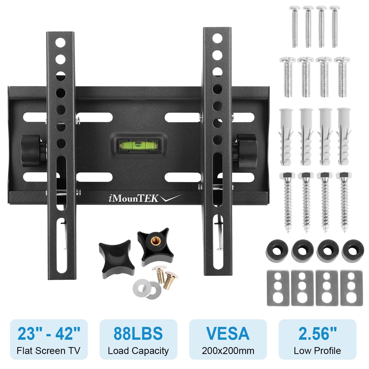 TV Mount Tilt TV Wall Mount Profile Bracket Flat TV VESA 200x200mm Fits 23"-42"