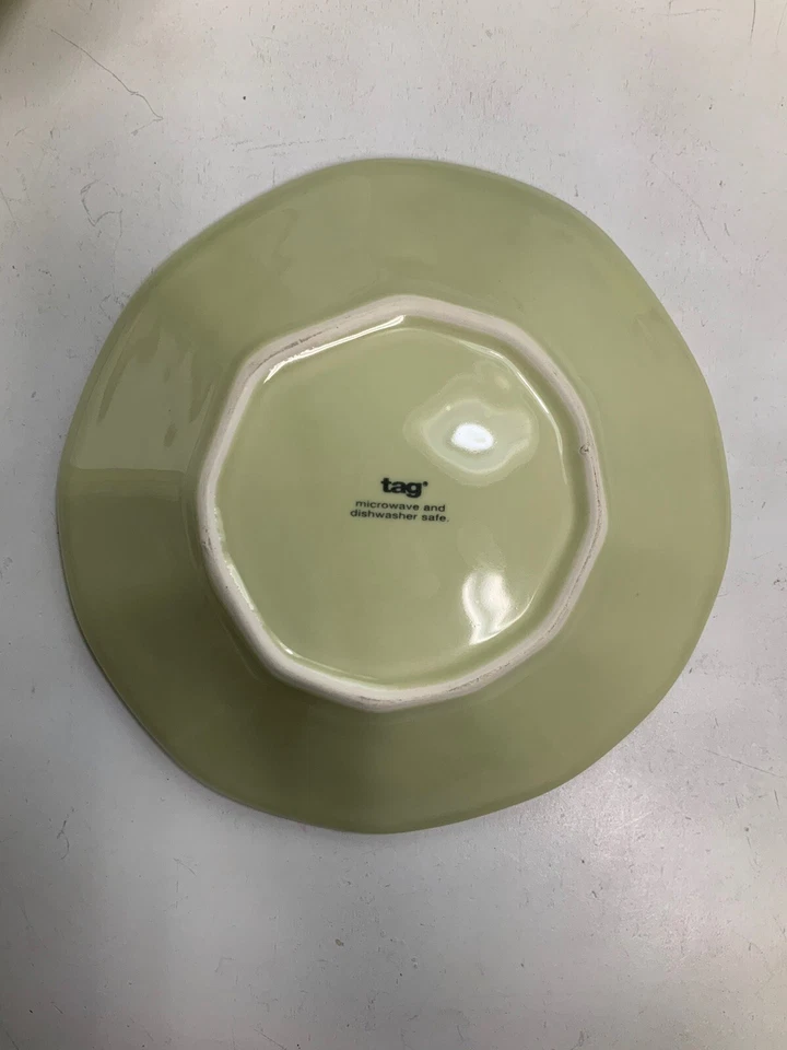 Tag Light Green Round-ish Bowl Microwave Dishwasher Safe PreownedKitchen - Image 2 of 4