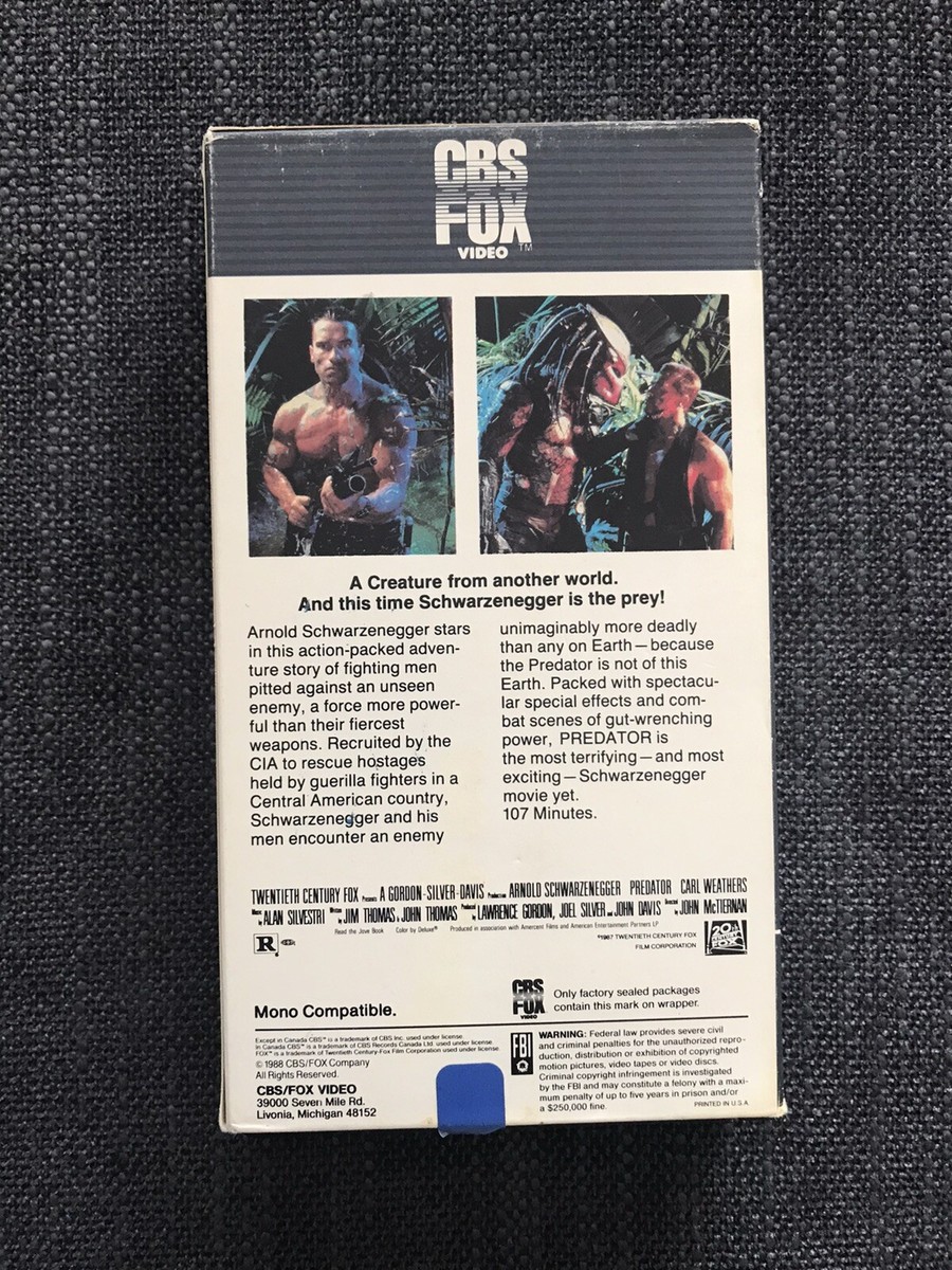 Predator {VHS} 1988 Arnold Schwarzenegger- Classic Film