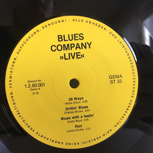 Blues Co. - Live | Origianal | 1ST PRESS | Private Press 1980 | LP: Near MInt - Imagen 4 de 5