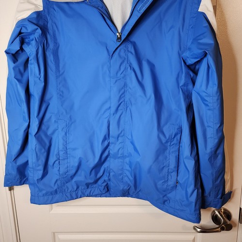 The North Face Hyvent Jacket Youth XL Waterproof Hood zip pockets Blue & White - Picture 4 of 10