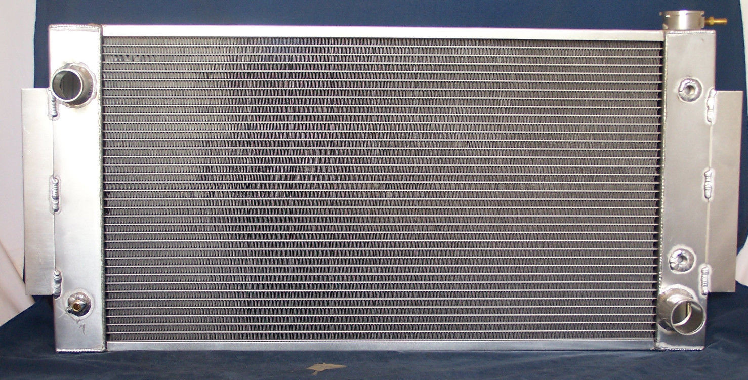 1955- 1957 chevy v-8 aluminum radiator cross flow with ac condenser | eBay