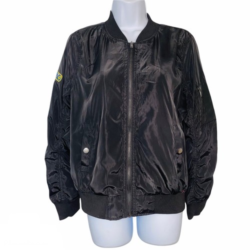 New Look Womens Jacket SZ L Black SQUAD 