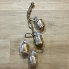 26  Rustic Hanging Gold Bells Cluster Christmas Holiday Decorating NEW