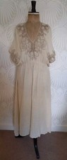 ZARA Kaftan Tunic Dress Maxi Size L Embroidered Linen Viscose Blend  Oversized