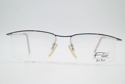 Vintage Brille Flair JET SET 746 Mehrfarbig Silber Halbrand Brillengestell