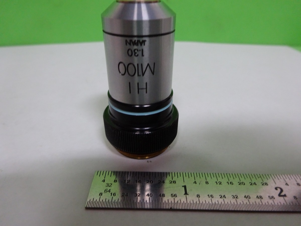 オリンパス　m1000 MICROSCOPE PART OBJECTIVE OLYMPUS JAPAN HI M100 100X OPTICS AS IS