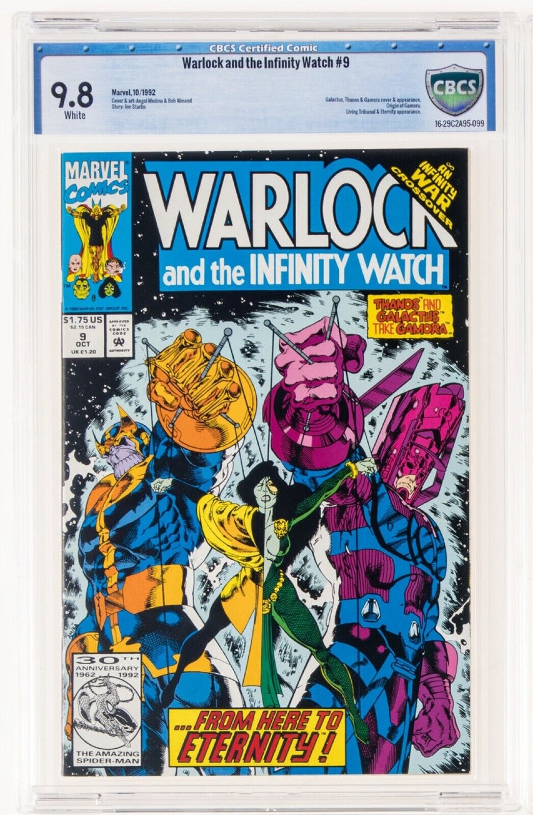 🔥 Warlock and the Infinity Watch #9 CBCS 9.8 (1992, Marvel) Origin Gamora🔑cgc