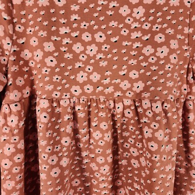 H&M Pink Flowered Pullover Long Sleeve Smock Dress size 6 (CH-11) | eBay