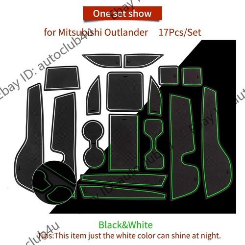 Ftis 2022-24 Mitsubishi Outlander Rubber Non-Slip Gate Slot Cup Mats Accessories - Foto 18 di 19