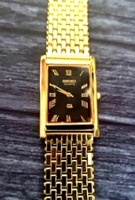 Vintage Tank Slim  Black Dial Milanese band Mens Watch New Mvt & Batt ⌚