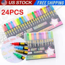 24PCS Double Line Contour Pen Paint Marker Pen Craft Paint Pens Christmas Gift