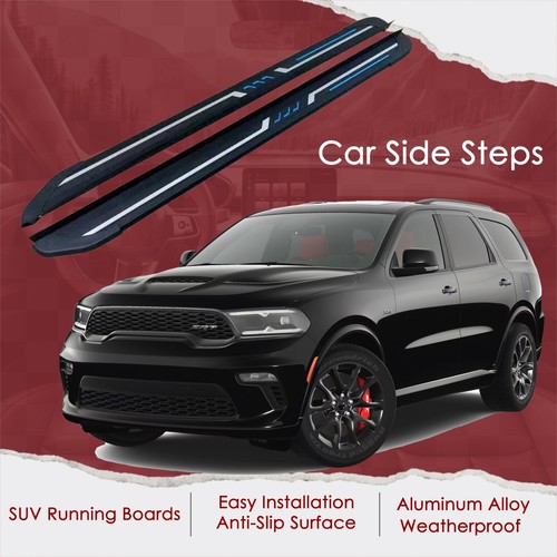 2PCs Side Steps Running Boards Fits for Dodge Durango 2018-2024 Side Nerf Bars - 第 1/6 張圖片