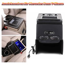 ARMLEHNENBOX FÜR MERCEDES BENZ 2014-22 V-KLASSE V220 V250 V260 V300 W447 SCHWARZ