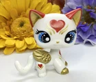 Mini Pet Shop, Short Hair, Cat W/hearts Ooak Custom, Hand Painted toys