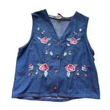 Y2K Vintage Blue Denim Vest Size Medium