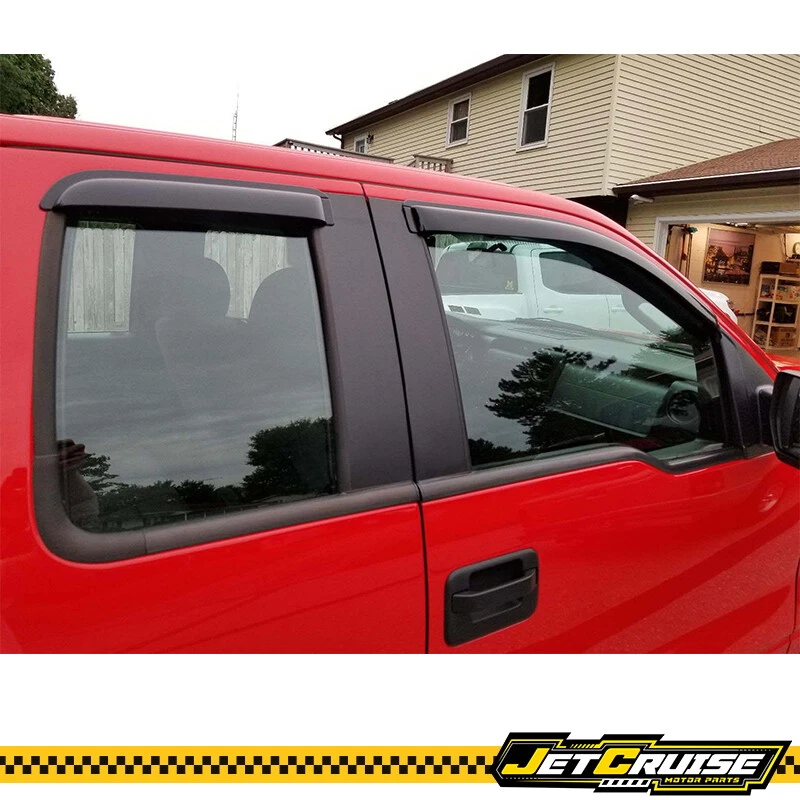 Fits 04-14 Ford F150 Extended Cab Acrylic Window Visors Rain Sun Guard Deflector - Image 2 of 4