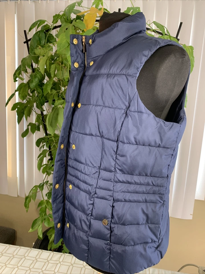 CHARTER CLUB Blue Quilted Puffer Coat Zip/Buttons Lightweight Vest Women’s US XL - Image 3 of 4