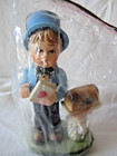Vintage Hard Plastic Boy Blue Coat Letter Mail Box Hanging Ornament Christmas — photo 6