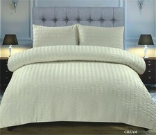 Seersucker Duvet Quilt Cover with Pillow cases Non Iron Bed cover Bedding Set