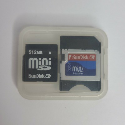 512mb sandisk sdsdm-512-a10m minisd secure digital memory card (619659022150)
