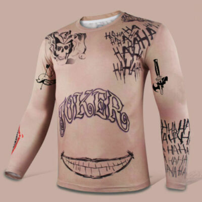 Suicide Squad Joker Tattoos 3D T-Shirt Long Short Sleeve
