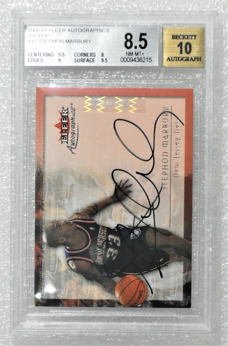 2000 Fleer Autographics STEPHON MARBURY Silver # 42 SP 172/250 BGS 
