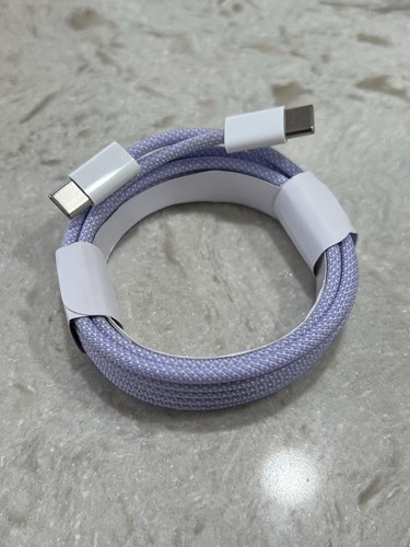 Original USB-C Fast Charger For iPhone 15 Pro Max XS Cable Purple Color 6 Ft - Picture 8 of 9