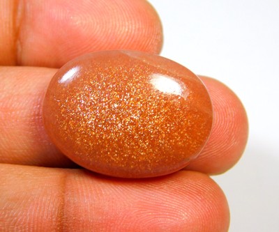 NATURAL GOLDEN FIRE MOONSTONE OVAL CABOCHON HEALING CRYSTAL GEMSTONE 32.CT X=295