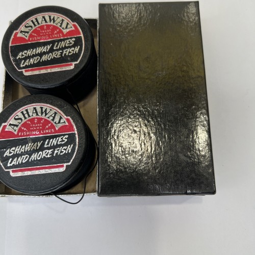 Vintage Ashaway Braided Nylon Fishing Line Spools Wood 2 NOS in Box - Picture 2 of 8