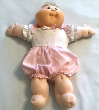 Vintage Cabbage Patch Kids Doll with a Tuft of Brown Hair, Signed Xavier Roberts
