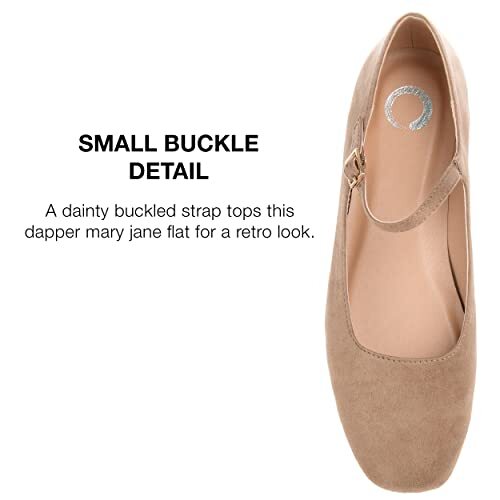 Journee Womens Carrie Buckle Square Toe Mary Jane Dress Flats - Picture 10 of 14