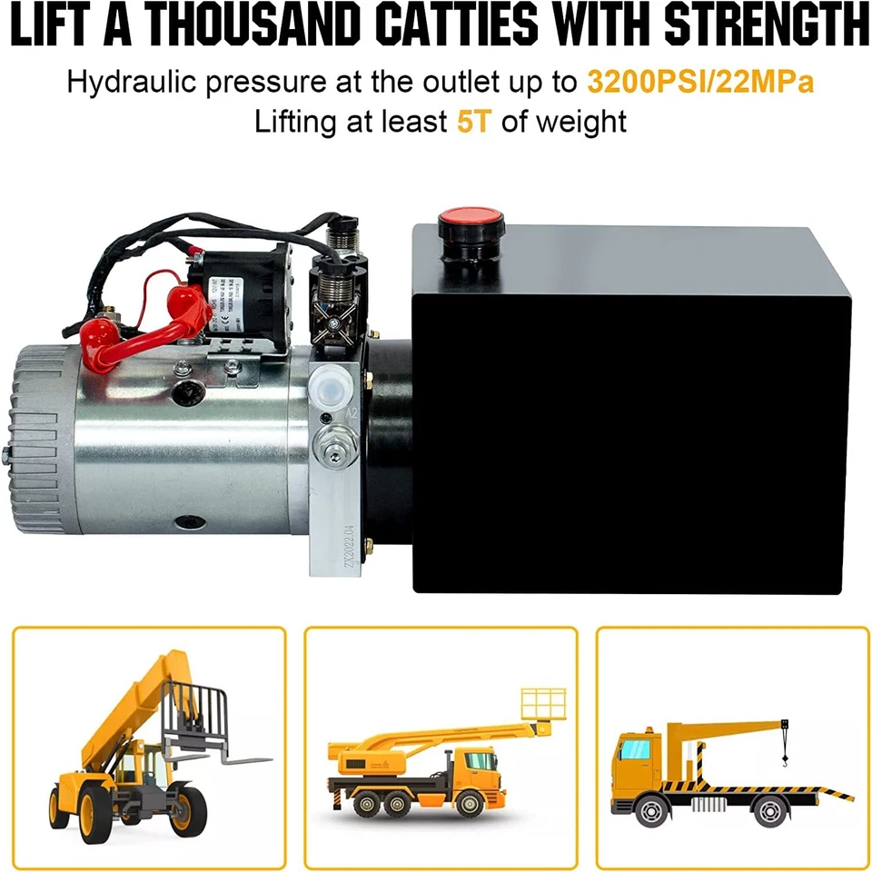 Remolque de volteo eléctrico con bomba hidráulica de doble efecto de 15 cuartos paquete de 12 V unidad de potencia Foto 3 de 4