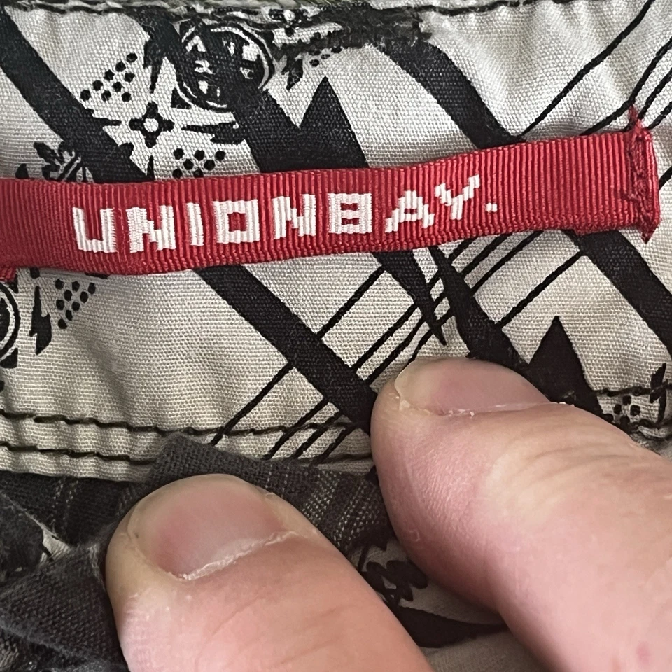 Pantalones Cortos Juveniles Unionbay 12 Negros a Cuadros Carga Streetwear Urbano Y2K Informal Foto 2 de 4